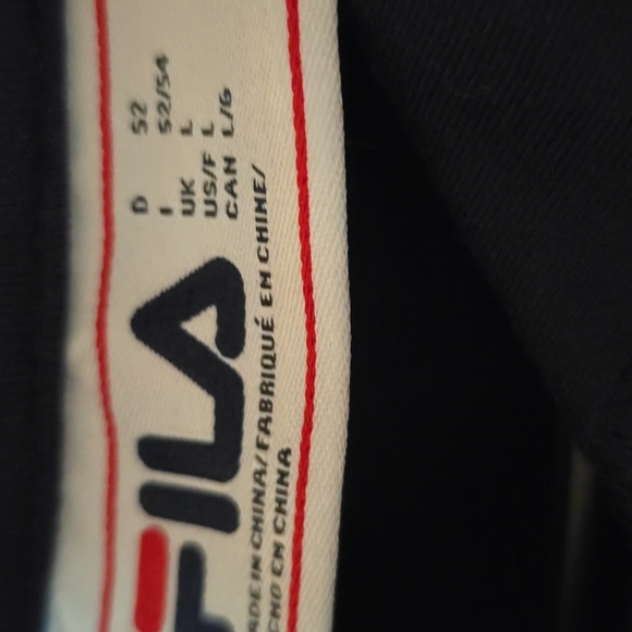 FILA Hoodie Sweatshirt Mens Size L Medium Navy‎ Blue Pullover Kangaroo Pocket - Picture 3 of 4